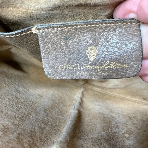 Gucci authentic brown monogram canvas crossbody bag